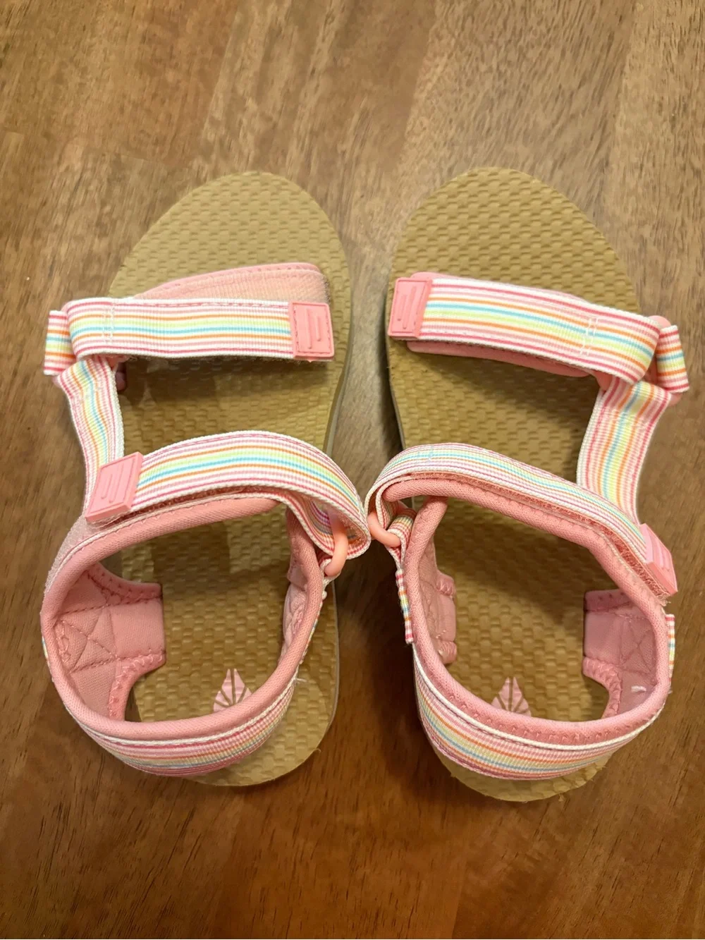 Kids Pink Rainbow Strap Sandals